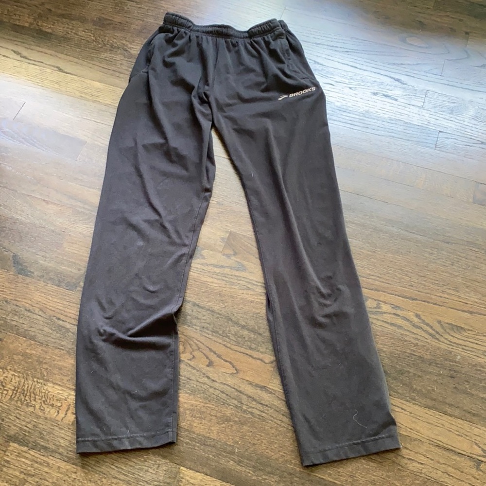 Brooks Black Track Pants with Logo